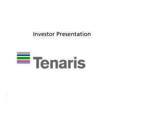 Investor Presentation  Disclaimer  This presentation contains forward-looking statements.