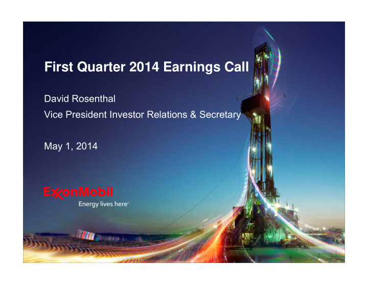first quarter 2014 earnings call