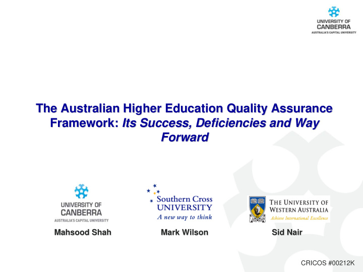 the australian higher education quality assurance the