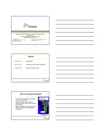 Agenda  10:00-10:15  Introduction  10:15-11:30  Overview of Soil Vapour Guidance  11:30-12:00