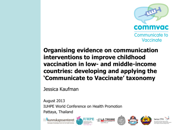 organising evidence on communication