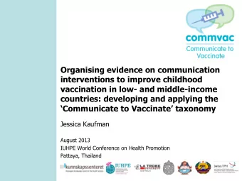 Organising evidence on communication  interventions to improve childhood  vaccination in low- and