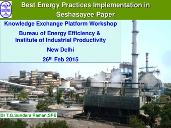 Seshasayee Paper  Knowledge Exchange Platform Workshop  Bureau of Energy Efficiency &amp;