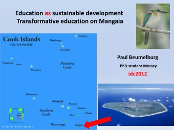 Paul Beumelburg  PhD student Massey  idc2012  Education for Sustainable Development (ESD)