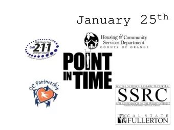 Point in Time 2005 - What We Did   Using a snowball technique, SSRC  interviewers