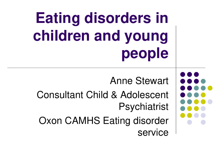 eating disorders in children and young people