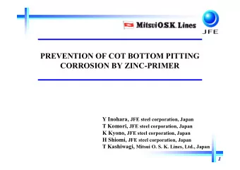 PREVENTION OF COT BOTTOM PITTING  CORROSION BY ZINC-PRIMER Y Inohara, JFE steel corporation, Japan
