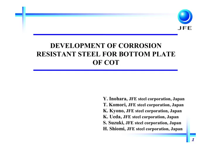 development of corrosion resistant steel for bottom plate