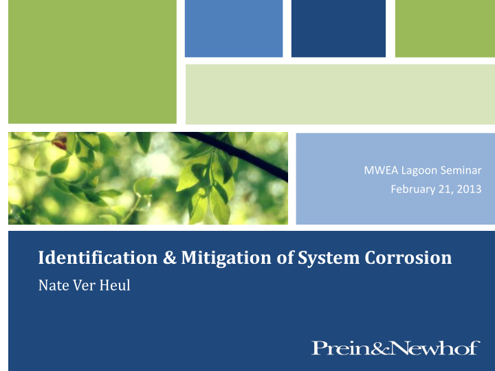 identification mitigation of system corrosion