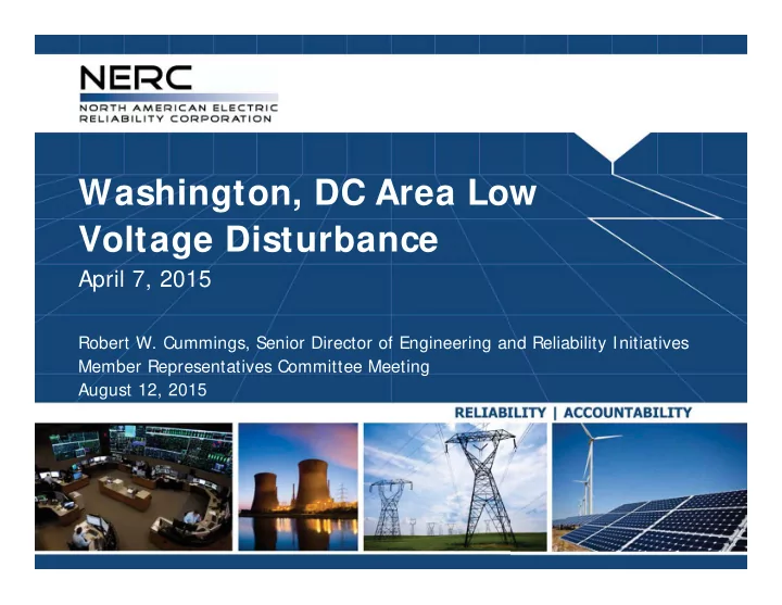 washington dc area low voltage disturbance