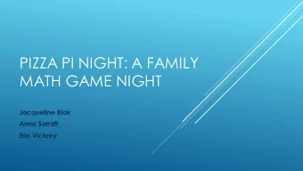 PIZZA PI NIGHT: A FAMILY  MATH GAME NIGHT  Jacqueline Blair  Anna Surratt  Erin Vickrey  BACKGROUND