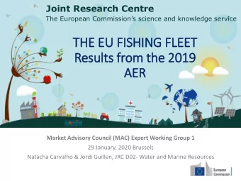 THE EU FISHING FLEET  Results fr  from the 2019  AER  Market Advisory Council (MAC) Expert Working