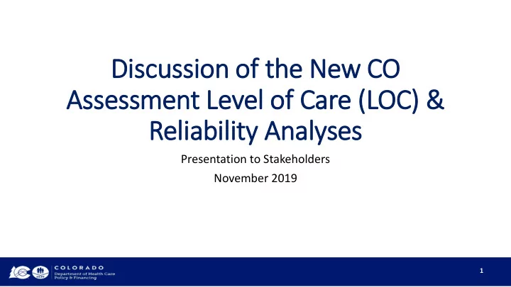 discu scussi ssion of the new co assessment le level of