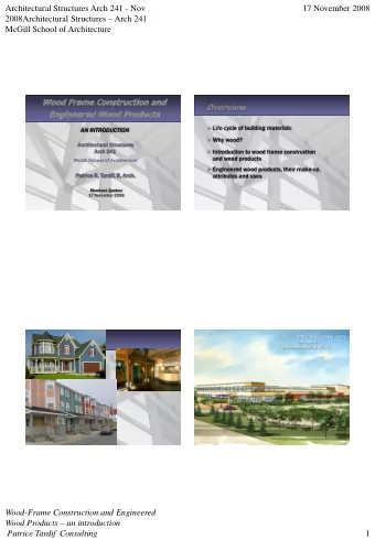 Architectural Structures Arch 241 - Nov  17 November 2008 2008Architectural Structures  Arch 241