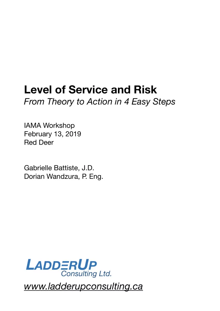 level of service and risk