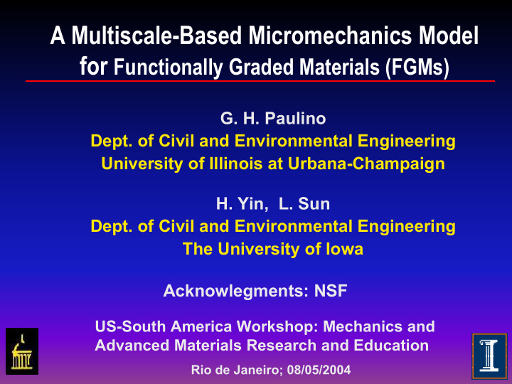 a multiscale based micromechanics model