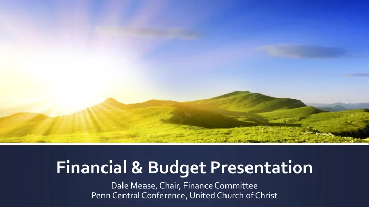 financial budget presentation