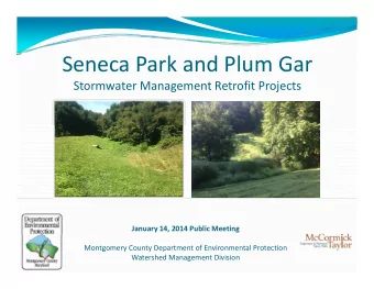 Seneca Park and Plum Gar  Stormwater Management Retrofit Projects Stormwater Management Retrofit