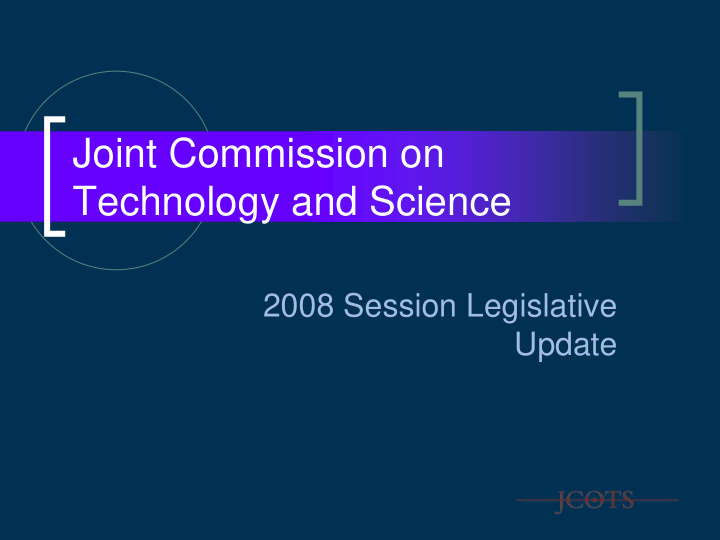 joint commission on technology and science