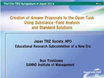 Creation of Answer Proposals to the Open Task  Using Substance-Field Analysis  and Standard