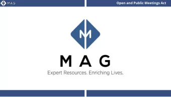 Open and Public Meetings Act  Open and Public Meetings Act  Purpose of the Open and Public Meetings