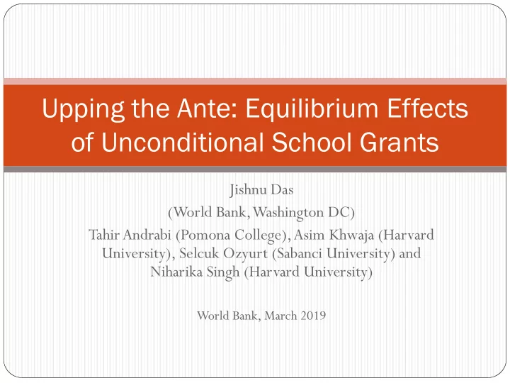 upping the ante equilibrium effects of unconditional