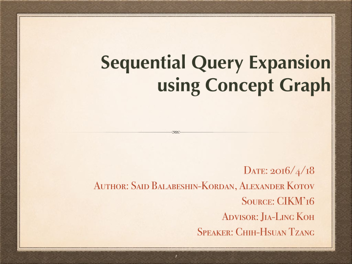 sequential query expansion using concept graph