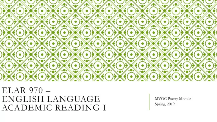 elar 970 english language