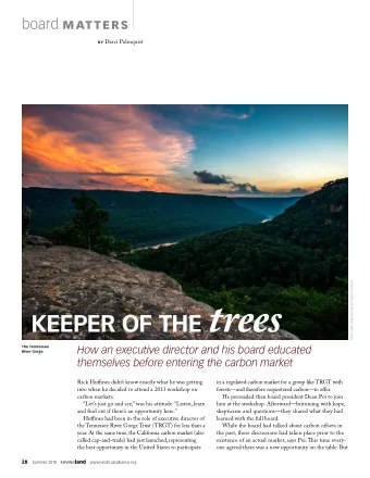 KEEPER OF THE trees  The Tennessee  How an executive director and his board educated  River Gorge.