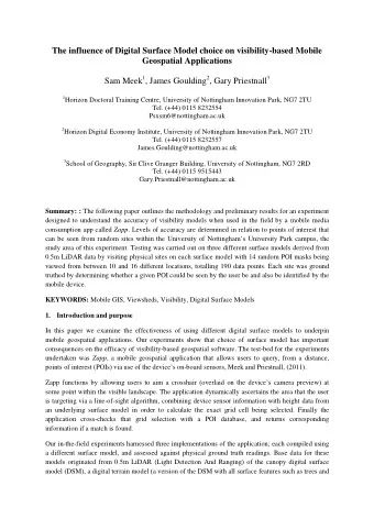The influence of Digital Surface Model choice on visibility-based Mobile  Geospatial Applications