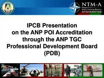 IPCB Presentation  on the ANP POI Accreditation  through the ANP TGC  Professional Development