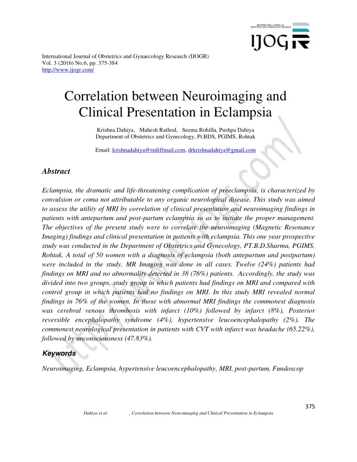 correlation between neuroimaging and clinical