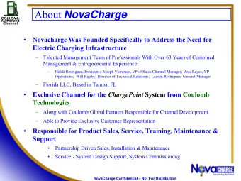 About NovaCharge COULOMB Authorized  Channel    Novacharge Was Founded Specifically to Address