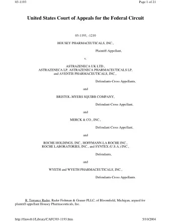 03-1193  Page 2 of 21  Herbert F. Schwartz, Fish &amp; Neave, of New York, New York, for