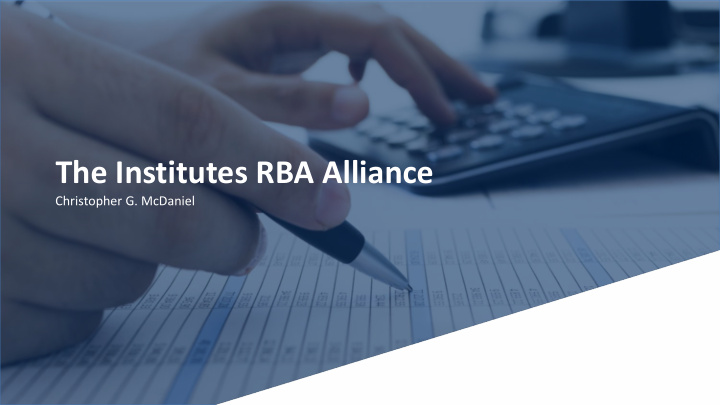the institutes rba alliance