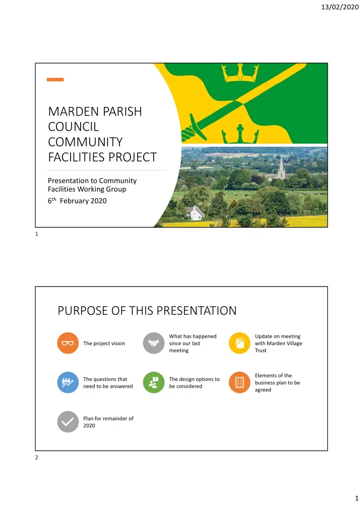 marden parish council community facilities project