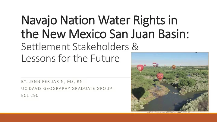 navajo n o nation w water r r righ ghts i ts in the n new