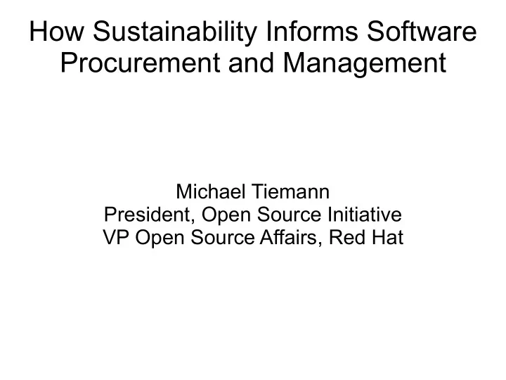 how sustainability informs software procurement and