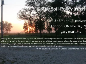 NFU 46 th annual conventi  London, ON Nov 26, 2015  gary martens  Among the factors controlled by