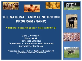 THE NAT  ATIONAL ANIMAL NUTRITION  PROGRAM (NANP)  A National Research Support Project (NRSP-9)  9)