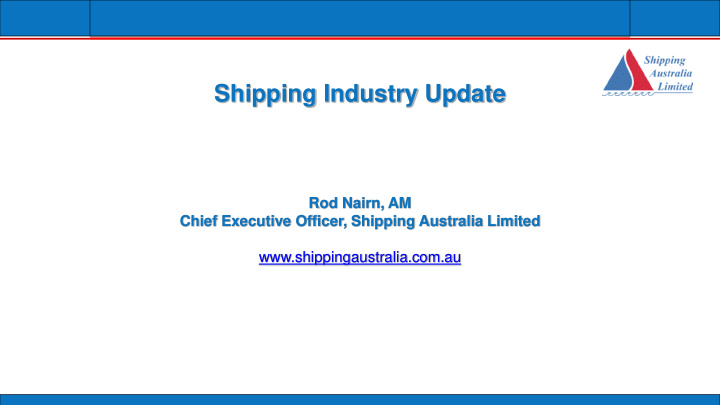 shipping industry update