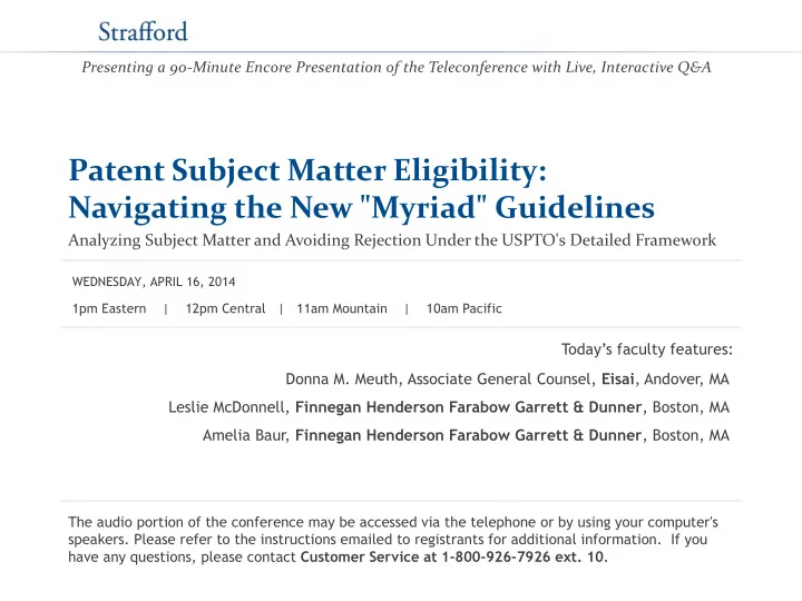 patent subject matter eligibility navigating the new
