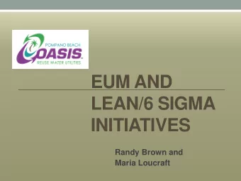 EUM AND  LEAN/6 SIGMA  INITIATIVES  Randy Brown and  Maria Loucraft  Beginning the Process  City
