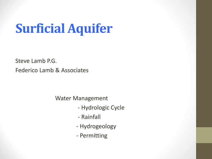 surficial aquifer