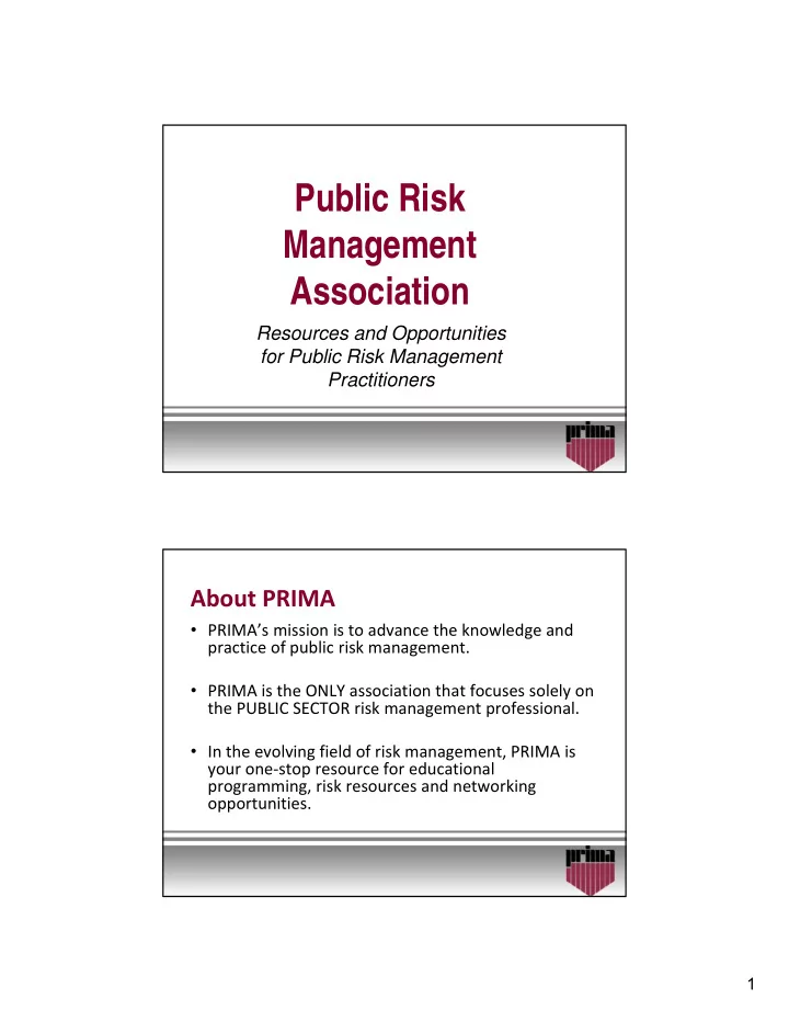 public risk management association