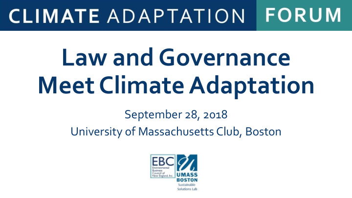 law and governance meet climate adaptation