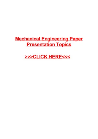 &gt;&gt;&gt;CLICK HERE&lt;&lt;&lt;  Mechanical Engineering Paper Presentation  Topics  New York