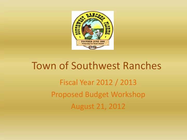 town of southwest ranches