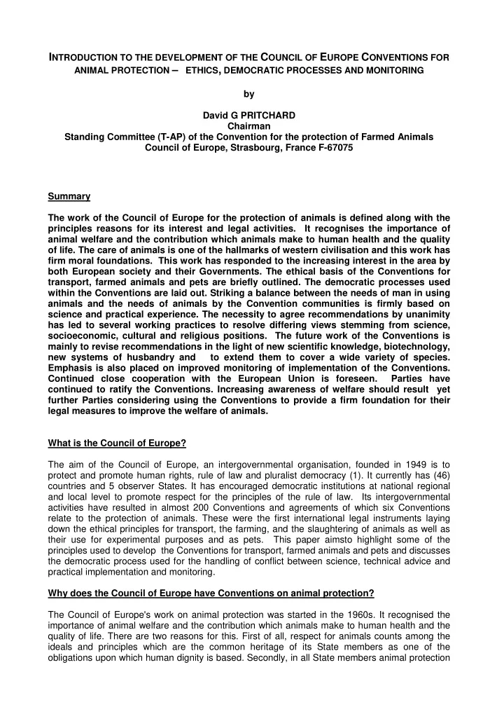 animal protection ethics democratic processes and