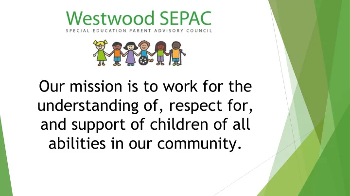 our mission is to work for the understanding of respect